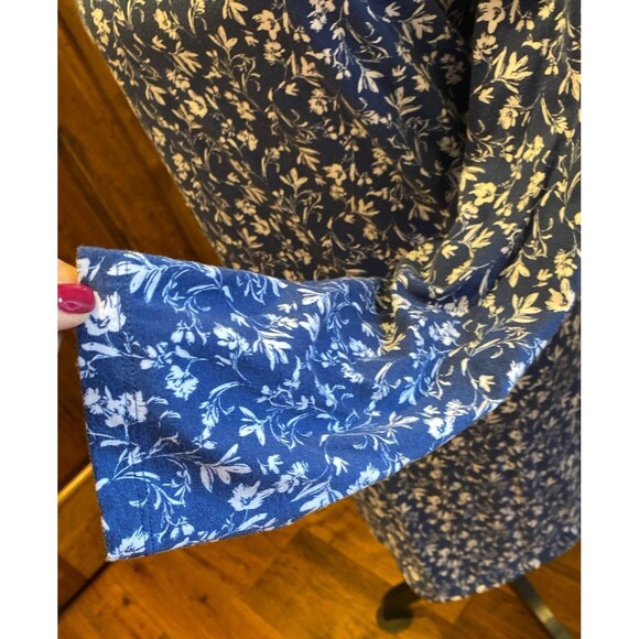 Croft & Barrow Night Gown Pajamas Sz XL Blue  Floral 60% Cotton SOFT + Stretch - Picture 5 of 11